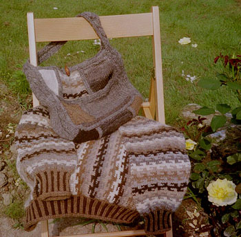 swatch bag and fairisle sweater